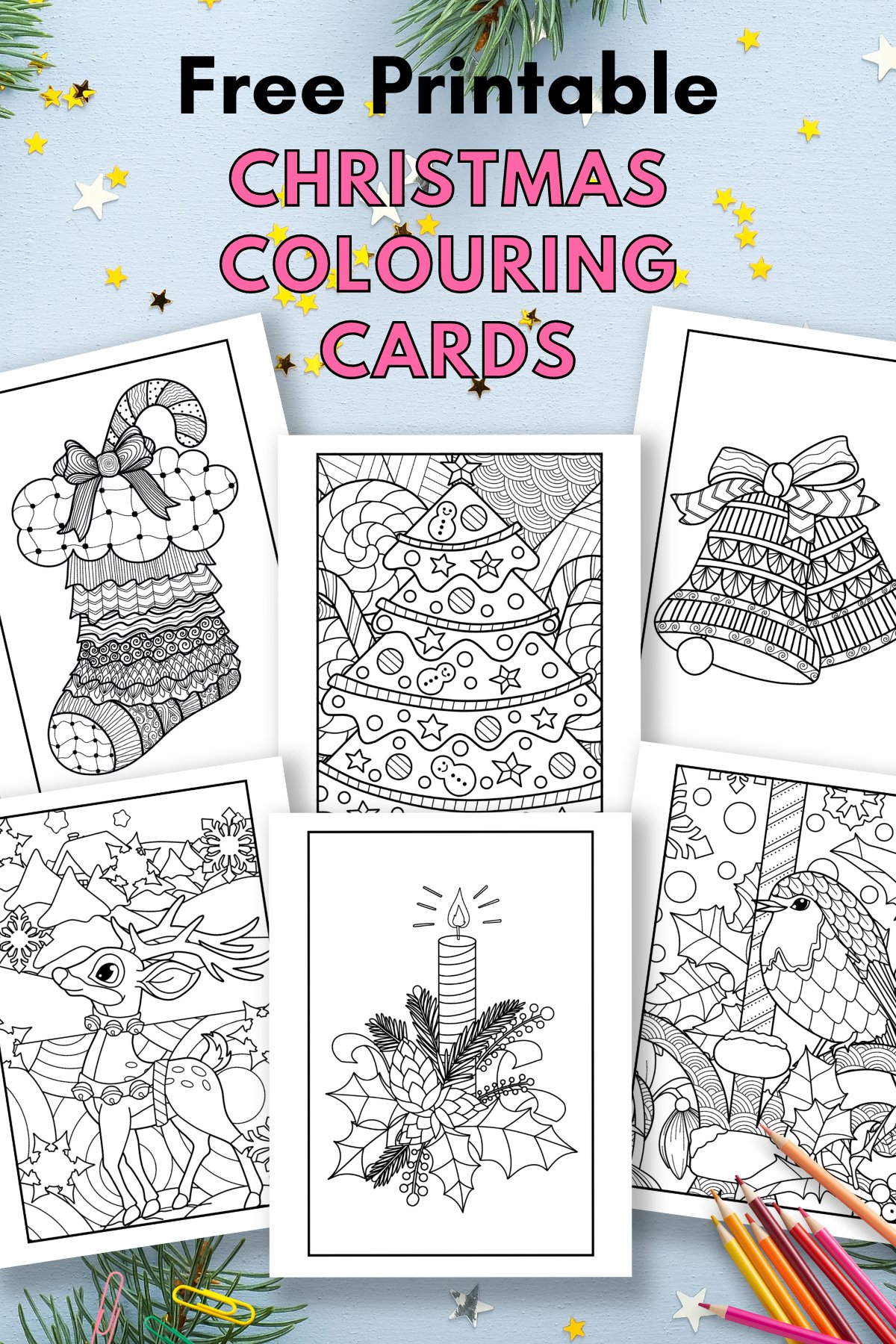 free printable christmas cards to colour — gathering beauty